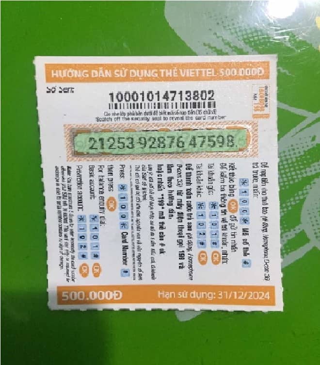 Thẻ Viettel 500k Đã Cào