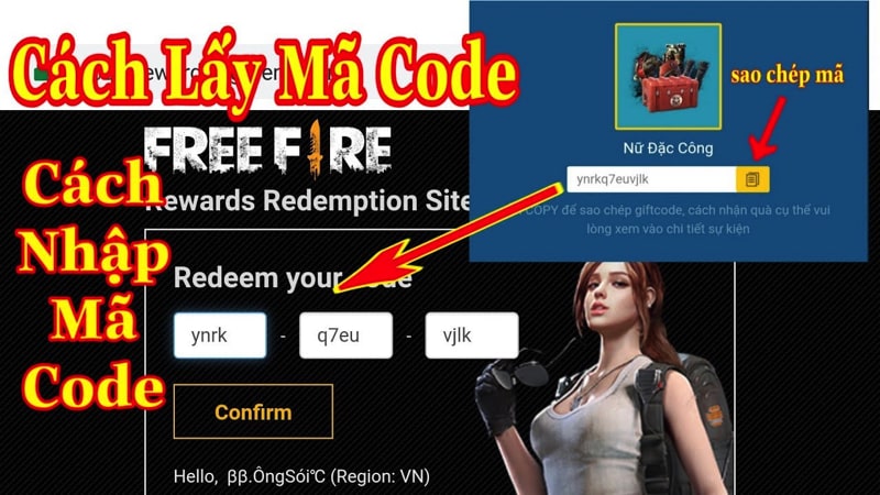 cách lấy mã code free fire